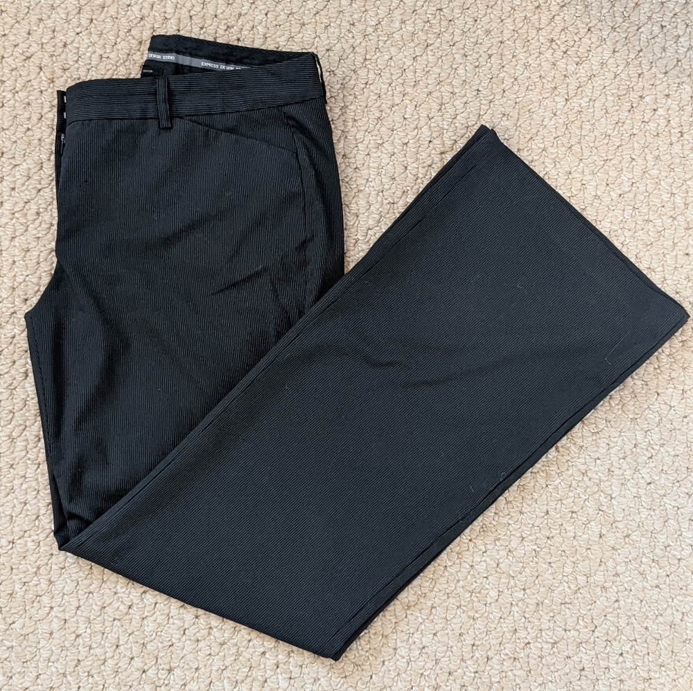 Express Editor Black Pinstripe Pants
